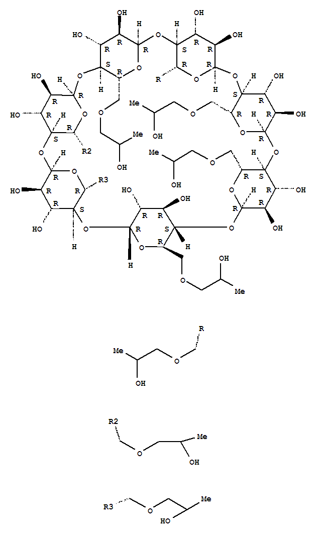 6A,6b,6c,6d,6e,6f,6g-heptakis-o-(2-hydroxypropyl)-beta-cyclodextrinStructure,107745-73-3Structure 6A,6b,6c,6d,6e,6f,6g-heptakis-o-(2-hydroxypropyl)-beta-cyclodextrin Structure,107745-73-3Structure