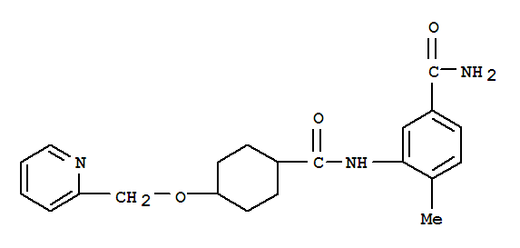 4-甲基-3-[[[4-(2-吡啶甲氧基)環(huán)己基]羰基]氨基]苯甲酰胺結(jié)構(gòu)式_1131604-94-8結(jié)構(gòu)式