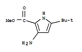 (9ci)-3-氨基-5-(1,1-二甲基乙基)-1H-吡咯-2-羧酸甲酯結(jié)構(gòu)式_216574-65-1結(jié)構(gòu)式