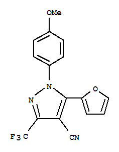 5-(2-呋喃)-1-(4-甲氧基苯基)-3-(三氟甲基)-1H-吡唑-4-甲腈結(jié)構(gòu)式_218632-32-7結(jié)構(gòu)式