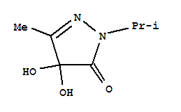 (9ci)-2,4-二氫-4,4-二羥基-5-甲基-2-(1-甲基乙基)-3H-吡唑-3-酮結(jié)構(gòu)式_221325-62-8結(jié)構(gòu)式