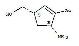 (9ci)-1-[(3s,5r)-5-氨基-3-(羥基甲基)-1-環(huán)戊烯-1-基]-乙酮結構式_255839-20-4結構式