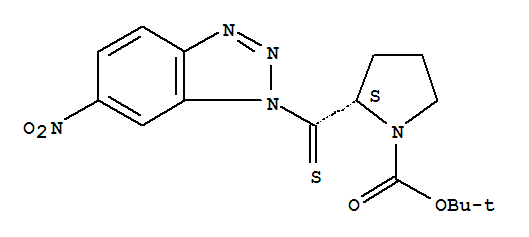 2-甲基-2-丙基(2R)-2-[(6-硝基-1H-苯并三唑-1-基)硫代甲酰]-1-吡咯烷羧酸酯結(jié)構(gòu)式_260782-41-0結(jié)構(gòu)式