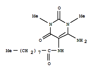 n-(6-氨基-1,2,3,4-四氫-1,3-二甲基-2,4-二氧代-5-嘧啶)-壬烷酰胺結(jié)構(gòu)式_288391-09-3結(jié)構(gòu)式