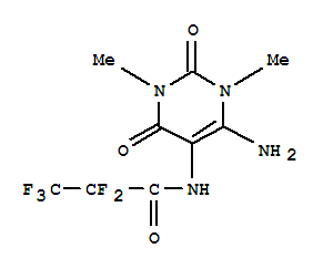N-(6-氨基-1,2,3,4-四氫-1,3-二甲基-2,4-二氧代-5-嘧啶)-2,2,3,3,3-五氟-丙酰胺結構式_288391-11-7結構式