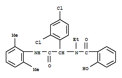 (9ci)-2,4-二氯-n-(2,6-二甲基苯基)-alpha-[乙基(2-羥基苯甲?；?氨基]-苯乙酰胺結(jié)構(gòu)式_296267-26-0結(jié)構(gòu)式