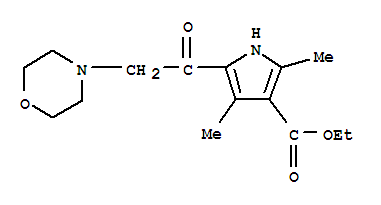 (9ci)-2,4-二甲基-5-(4-嗎啉乙?；?-1H-吡咯-3-羧酸乙酯結(jié)構(gòu)式_301331-71-5結(jié)構(gòu)式