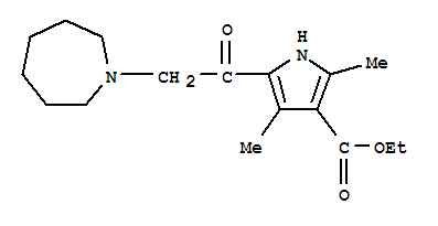 (9ci)-5-[(六氫-1H-氮雜革-1-基)乙?；鵠-2,4-二甲基-1H-吡咯-3-羧酸乙酯結構式_304683-87-2結構式