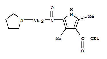 (9ci)-2,4-二甲基-5-(1-吡咯烷乙酰基)-1H-吡咯-3-羧酸乙酯結(jié)構(gòu)式_304683-91-8結(jié)構(gòu)式