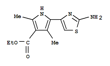 (9ci)-5-(2-氨基-4-噻唑)-2,4-二甲基-1H-吡咯-3-羧酸乙酯結(jié)構(gòu)式_304692-56-6結(jié)構(gòu)式