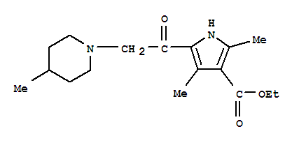 (9ci)-2,4-二甲基-5-[(4-甲基-1-哌啶基)乙?；鵠-1H-吡咯-3-羧酸乙酯結(jié)構(gòu)式_307324-33-0結(jié)構(gòu)式