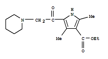 (9ci)-2,4-二甲基-5-(1-哌啶基乙?；?-1H-吡咯-3-羧酸乙酯結(jié)構(gòu)式_307341-05-5結(jié)構(gòu)式