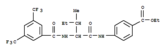 (9ci)-4-[[2-[[3,5-雙(三氟甲基)苯甲?；鵠氨基]-3-甲基-1-氧代戊基]氨基]-苯甲酸乙酯結(jié)構(gòu)式_334830-41-0結(jié)構(gòu)式