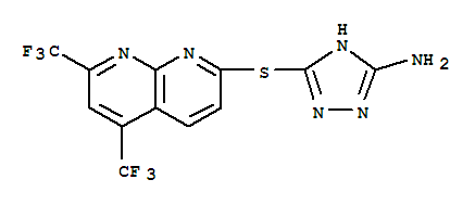 (9ci)-5-[[5,7-雙(三氟甲基)-1,8-萘啶-2-基]硫代]-1H-1,2,4-噻唑-3-胺結(jié)構(gòu)式_339026-17-4結(jié)構(gòu)式