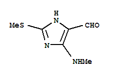 1H-imidazole-4-carboxaldehyde, 5-(methylamino)-2-(methylthio)-Structure,339364-05-5Structure 1H-imidazole-4-carboxaldehyde, 5-(methylamino)-2-(methylthio)- Structure,339364-05-5Structure