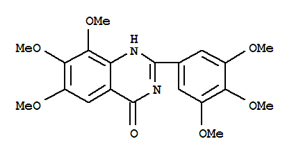 (9ci)-6,7,8-三甲氧基-2-(3,4,5-三甲氧基苯基)-4(1H)-喹唑啉酮結(jié)構(gòu)式_35241-33-9結(jié)構(gòu)式