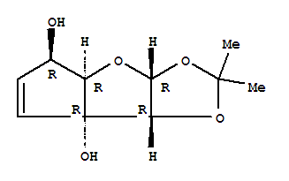 (9ci)-3a,4a,5,7b-四氫-2,2-二甲基-7Ah-環(huán)戊并[4,5]呋喃并[2,3-d]-1,3-二氧代-5,7a-二醇結構式_352422-81-2結構式