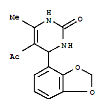 (9ci)-5-乙?；?4-(1,3-苯并二氧雜環(huán)戊烯l-4-基)-3,4-二氫-6-甲基-2(1H)-嘧啶酮結(jié)構(gòu)式_362591-88-6結(jié)構(gòu)式