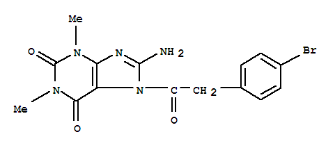 (9ci)-8-氨基-7-[(4-溴苯基)乙酰基]-3,7-二氫-1,3-二甲基-1H-嘌呤-2,6-二酮結(jié)構(gòu)式_3649-36-3結(jié)構(gòu)式