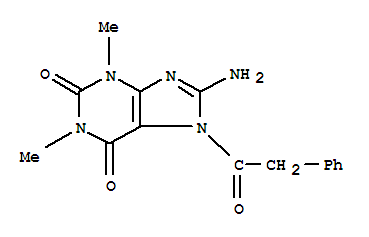 (9ci)-8-氨基-3,7-二氫-1,3-二甲基-7-(苯基乙?；?-1H-嘌呤-2,6-二酮結(jié)構(gòu)式_3649-37-4結(jié)構(gòu)式
