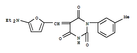 5-[[5-(二乙基氨基)-2-呋喃]亞甲基]-1-(3-甲基苯基)-2,4,6(1H,3h,5h)-嘧啶三酮結(jié)構(gòu)式_366460-23-3結(jié)構(gòu)式