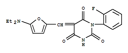 5-[[5-(二乙基氨基)-2-呋喃]亞甲基]-1-(2-氟苯基)-2,4,6(1H,3h,5h)-嘧啶三酮結構式_367465-34-7結構式