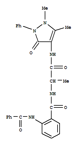 (9ci)-2-(苯甲?；被?-n-[2-[(2,3-二氫-1,5-二甲基-3-氧代-2-苯基-1H-吡唑-4-基)氨基]-1-甲基-2-氧代乙基]-苯甲酰胺結(jié)構(gòu)式_384344-81-4結(jié)構(gòu)式