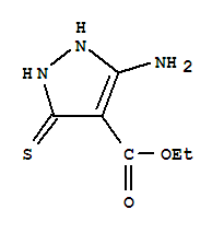 (9ci)-5-氨基-2,3-二氫-3-硫氧代-1H-吡唑-4-羧酸乙酯結(jié)構(gòu)式_392672-02-5結(jié)構(gòu)式