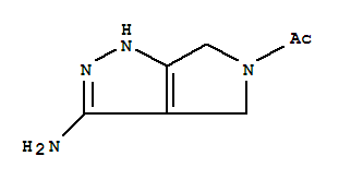 (9CI)-5-乙?；?1,4,5,6-四氫-吡咯并[3,4-c]吡唑-3-胺結(jié)構(gòu)式_398491-60-6結(jié)構(gòu)式