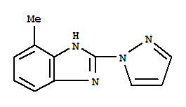 1H-benzimidazole,4-methyl-2-(1h-pyrazol-1-yl)-(9ci)Structure,40341-06-8Structure 1H-benzimidazole,4-methyl-2-(1h-pyrazol-1-yl)-(9ci) Structure,40341-06-8Structure
