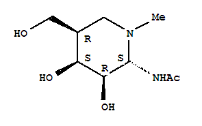 (9ci)-n-[(2s,3r,4s,5r)-3,4-二羥基-5-(羥基甲基)-1-甲基-2-哌啶基]-乙酰胺結(jié)構(gòu)式_404384-93-6結(jié)構(gòu)式