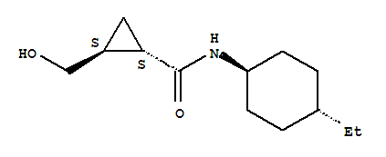 (1r,2r)-rel-(9ci)-n-(反式-4-乙基環(huán)己基)-2-(羥基甲基)-環(huán)丙烷羧酰胺結(jié)構(gòu)式_452911-13-6結(jié)構(gòu)式