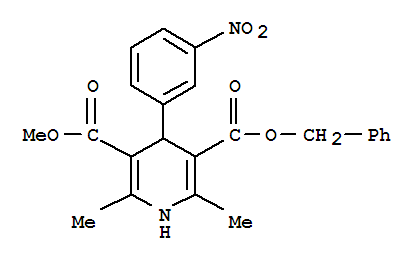 1,4-Dihydro-2,6-dimethyl-4-(3-nitrophenyl)-3,5-pyridinedicarboxylic acid 3-methyl 5-benzyl esterStructure,61311-83-9Structure 1,4-Dihydro-2,6-dimethyl-4-(3-nitrophenyl)-3,5-pyridinedicarboxylic acid 3-methyl 5-benzyl ester Structure,61311-83-9Structure