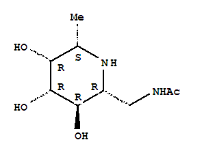 (9ci)-n-[[(2r,3r,4r,5r,6s)-3,4,5-三羥基-6-甲基-2-哌啶基]甲基]-乙酰胺結構式_637772-10-2結構式