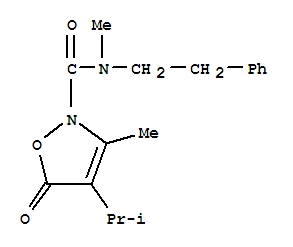  n,3-二甲基-4-(1-甲基乙基)-5-氧代-n-(2-苯基乙基)-2(5H)-異噁唑羧酰胺結(jié)構(gòu)式_706803-81-8結(jié)構(gòu)式