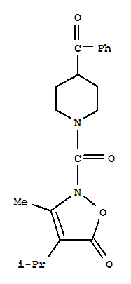 (9CI)-4-苯甲?；?1-[[3-甲基-4-(1-甲基乙基)-5-氧代-2(5H)-異噁唑基]羰基]-哌啶結(jié)構(gòu)式_706804-87-7結(jié)構(gòu)式