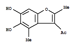 Ethanone, 1-(5,6-dihydroxy-2,4-dimethyl-3-benzofuranyl)-(9ci)Structure,709641-01-0Structure Ethanone, 1-(5,6-dihydroxy-2,4-dimethyl-3-benzofuranyl)-(9ci) Structure,709641-01-0Structure