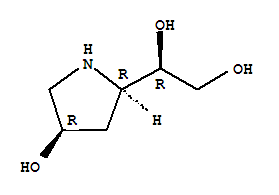 (1r)-(9ci)-1-[(2r,4r)-4-羥基-2-吡咯烷]-1,2-乙烷二醇結(jié)構(gòu)式_714908-75-5結(jié)構(gòu)式