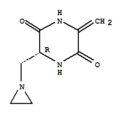 (r)-(9ci)-3-(1-氮丙啶yl甲基)-6-亞甲基-2,5-哌嗪二酮結(jié)構(gòu)式_72995-81-4結(jié)構(gòu)式