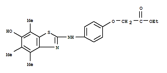 (9ci)-[4-[(6-羥基-4,5,7-三甲基-2-苯并噻唑)氨基]苯氧基]-乙酸乙酯結(jié)構(gòu)式_757151-39-6結(jié)構(gòu)式