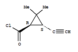 (1r-反式)-(9ci)-3-乙炔-2,2-二甲基-環(huán)丙烷羰酰氯結(jié)構式_77789-81-2結(jié)構式