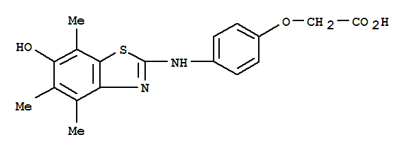 (9ci)-[4-[(6-羥基-4,5,7-三甲基-2-苯并噻唑)氨基]苯氧基]-乙酸結(jié)構(gòu)式_783268-37-1結(jié)構(gòu)式