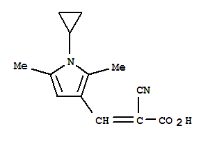 (9ci)-2-氰基-3-(1-環(huán)丙基-2,5-二甲基-1H-吡咯-3-基)-2-丙酸結(jié)構(gòu)式_790270-77-8結(jié)構(gòu)式