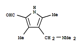 (9ci)-4-[(二甲基氨基)甲基]-3,5-二甲基-1H-吡咯-2-羧醛結(jié)構(gòu)式_791111-45-0結(jié)構(gòu)式