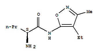 (2s)-(9ci)-2-氨基-n-(4-乙基-3-甲基-5-異噁唑基)-戊酰胺結(jié)構(gòu)式_794565-19-8結(jié)構(gòu)式