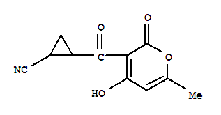 (9ci)-2-[(4-羥基-6-甲基-2-氧代-2H-吡喃-3-基)羰基]-環(huán)丙烷甲腈結(jié)構(gòu)式_823792-63-8結(jié)構(gòu)式
