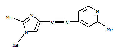 (9CI)-4-[(1,2-二甲基-1H-咪唑-4-基)乙炔]-2-甲基-吡啶結構式_824431-72-3結構式