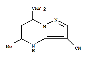 (9ci)-7-(二氟甲基)-4,5,6,7-四氫-5-甲基-吡唑并[1,5-a]嘧啶-3-甲腈結(jié)構(gòu)式_828272-55-5結(jié)構(gòu)式