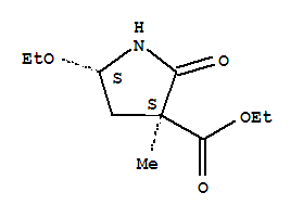 反式-(9ci)-5-乙氧基-3-甲基-2-氧代3-吡咯烷羧酸乙酯結構式_84763-06-4結構式