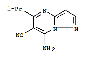 (9CI)-7-氨基-5-(1-甲基乙基)-吡唑并[1,5-a]嘧啶-6-甲腈結(jié)構(gòu)式_893424-58-3結(jié)構(gòu)式